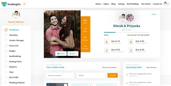 WeddingDir - Directory & Listing WordPress Theme for Vendor / Supplier — interior page design