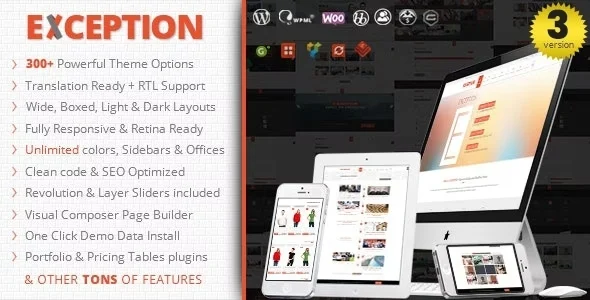 EXCEPTION - Responsive Multi-Purpose WordPress Theme WordPress theme homepage layout for a bbpress corporate website