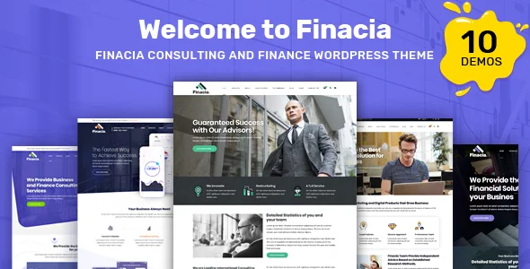 Finacia - Finance & Business WordPress Theme WordPress theme homepage layout for a agency corporate website