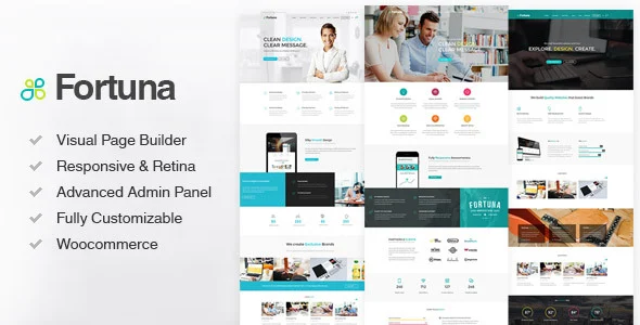 Fortuna - Responsive Multi-Purpose WordPress Theme WordPress theme homepage layout for a business corporate website