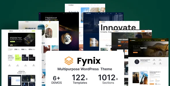 Fynix - Multipurpose  Elementor WordPress Theme WordPress theme homepage layout for a business corporate website