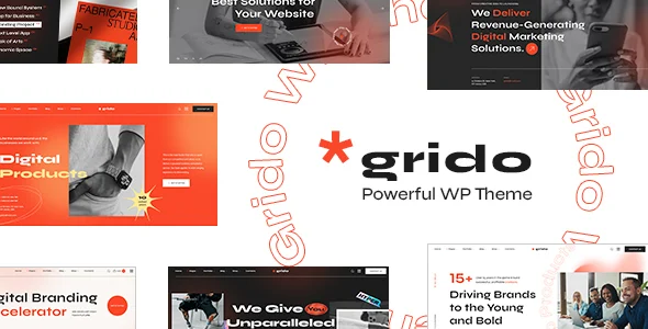 Grido - Creative Multipurpose WordPress Theme WordPress theme homepage layout for a agency corporate website