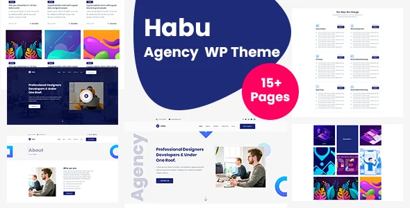 Habu - Creative Agency WordPress Theme WordPress theme homepage layout for a agency corporate website