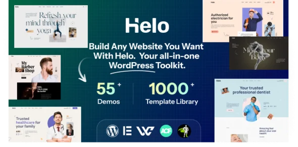 Helo | Multi-Purpose Elementor WordPress Theme WordPress theme homepage layout for a agency corporate website