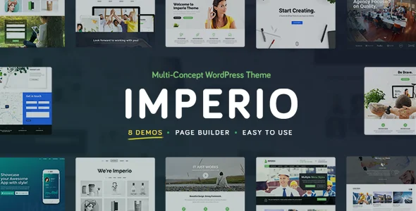 Imperio - Business, E-Commerce, Portfolio & Photography WordPress Theme WordPress theme homepage layout for a agency corporate website