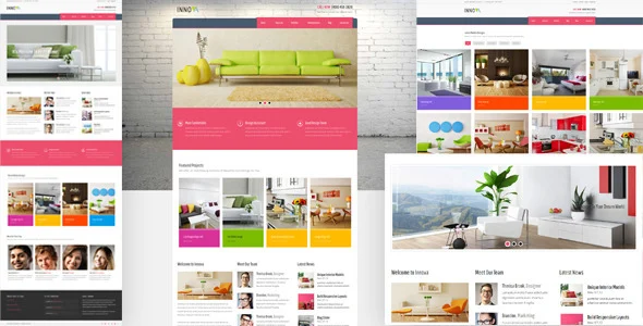 Innova - Furniture WordPress CMS Theme WordPress theme homepage layout for a decoration corporate website
