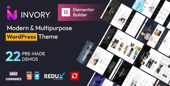 Invory - Multi Concept Services WordPress Theme WordPress theme homepage layout for a ai content generator corporate website