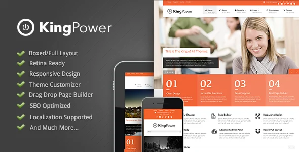 King Power - Retina Ready Multi-Purpose WordPress WordPress theme homepage layout for a church corporate website