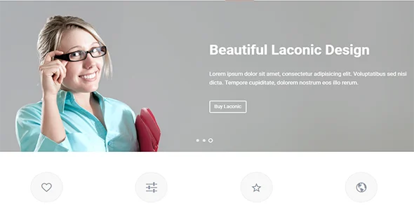 Laconic - Modern Business/Corporate WordPress Theme WordPress theme homepage layout for a agency corporate website