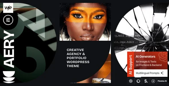 Aery - Creative Agency & Portfolio WordPress Theme — homepage layout