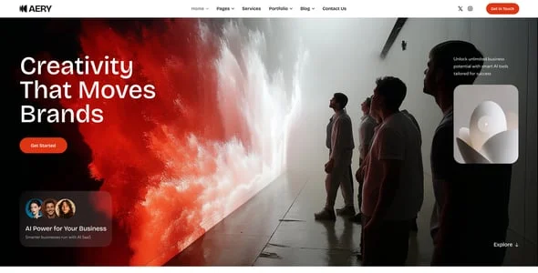 Aery - Creative Agency & Portfolio WordPress Theme — case study or portfolio page