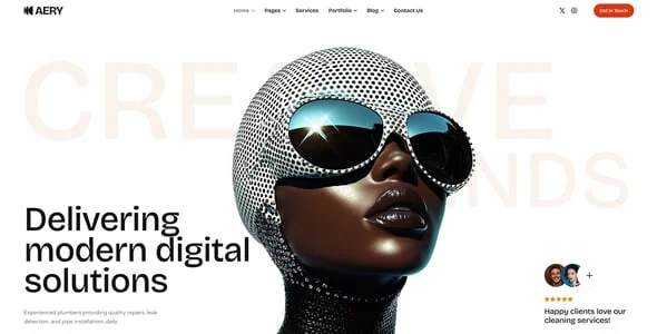 Aery - Creative Agency & Portfolio WordPress Theme — content section layout
