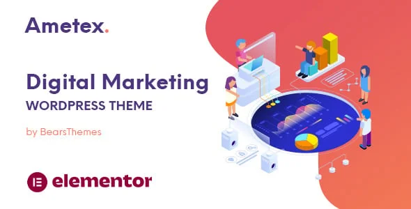 Ametex - Digital Marketing and SEO WordPress Themes — homepage layout