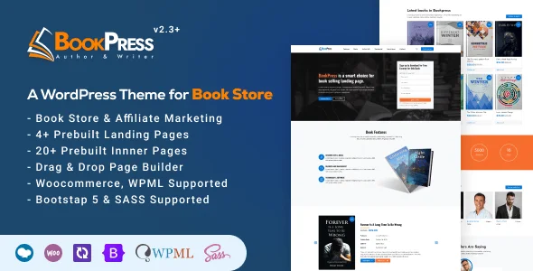 Bookpress - Bookstore WooCommerce Theme for Publisher, Writers and Authors & for Affiliate Marketing — homepage layout