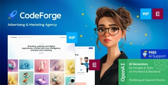 CodeForge - Software & IT Tech Company WordPress Theme — homepage layout