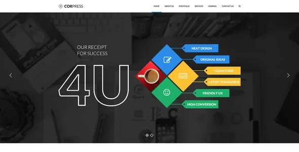 Corpress - Business and Infographics WP Theme — content section layout