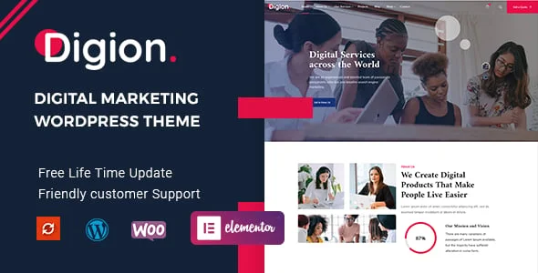 Digion - Online Digital Marketing WordPress Theme — homepage layout