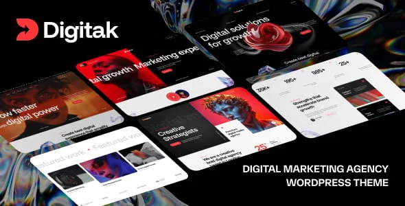 Digitak - Digital Marketing Agency WordPress Theme — homepage layout