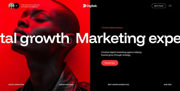 Digitak - Digital Marketing Agency WordPress Theme — content section layout