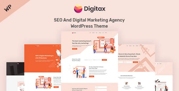 Digitax - SEO & Digital Marketing Agency WordPress Theme — homepage layout