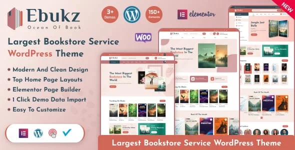 Ebukz - eBook & eReading Shop WordPress Theme — homepage layout