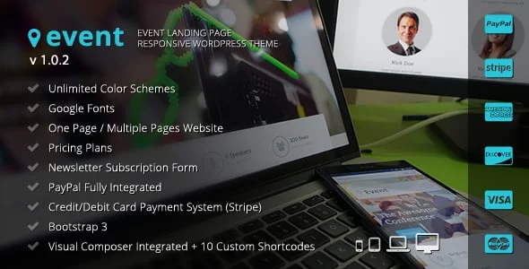 Event - WordPress Landing Page Theme — homepage layout