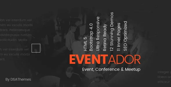 EventAdor Event Conference Marketing WordPress Theme — homepage layout