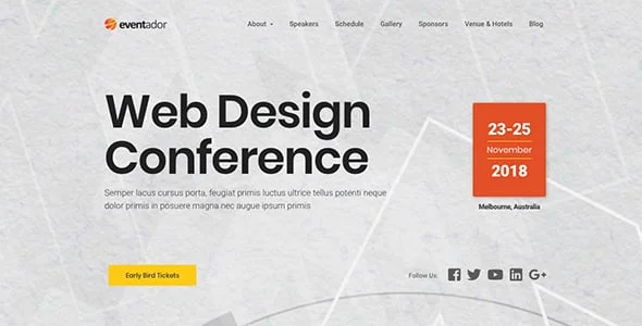 EventAdor Event Conference Marketing WordPress Theme — service and pricing page