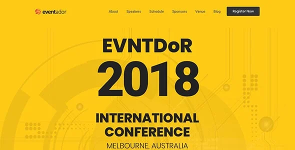 EventAdor Event Conference Marketing WordPress Theme — case study or portfolio page