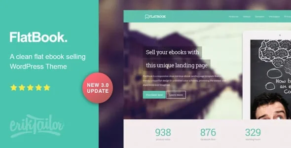 FlatBook - Ebook Selling WordPress Theme — homepage layout