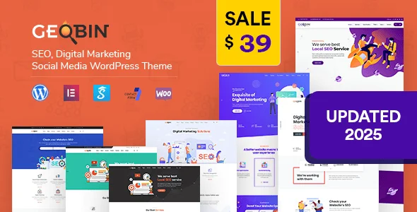 GeoBin | SaaS & Tech Startup WordPress Theme — homepage layout