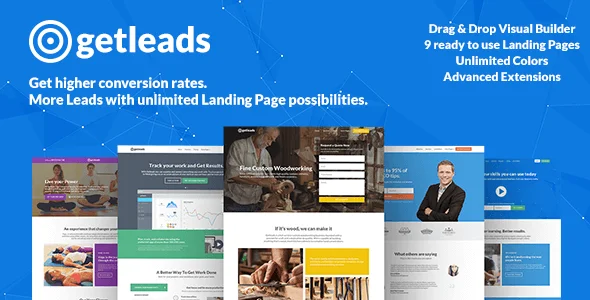 Getleads  High-Performance Landing Page WordPress Theme — homepage layout