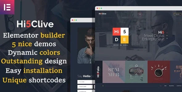 Hi5Clive - Digital Marketing Entrepreneur WordPress Theme — homepage layout