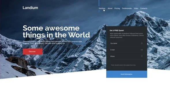 Landium - APP Landing Page WordPress Theme — service and pricing page