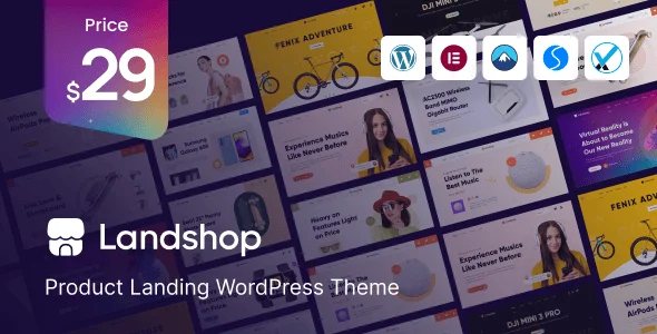 Landshop - Product Landing WordPress Theme — homepage layout