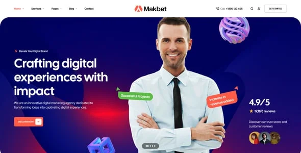 Makbet – Digital Marketing Agency WordPress Theme — case study or portfolio page