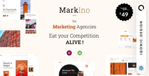 Markino - Creative Digital Marketing Agency WordPress Theme — homepage layout