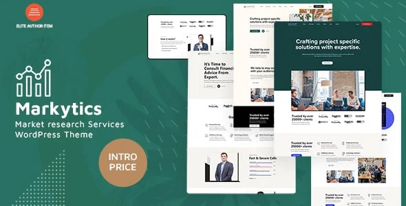 Markytics - Market Research Services WordPress Theme — homepage layout