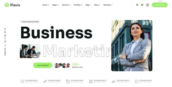 Mavix - Business Marketing Elementor WordPress Theme — content section layout