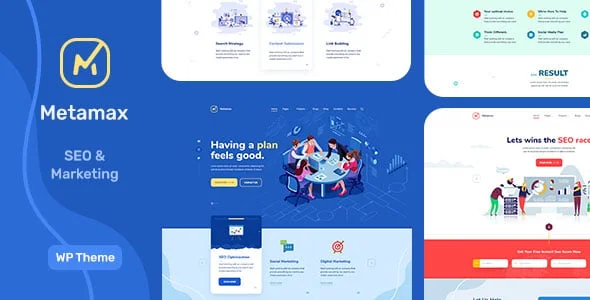 MetaMax - SEO and Marketing WordPress Theme — homepage layout