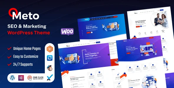 Meto | SEO & Marketing WordPress Theme — homepage layout