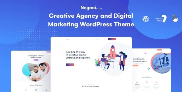 Negoci Creative Marketing WordPress Theme — homepage layout