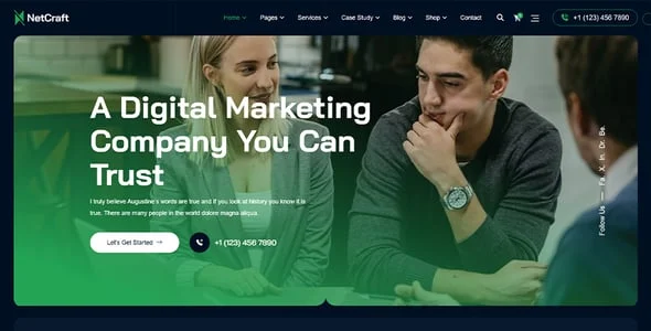 NetCraft - Digital Marketing Agency WordPress Theme — service and pricing page