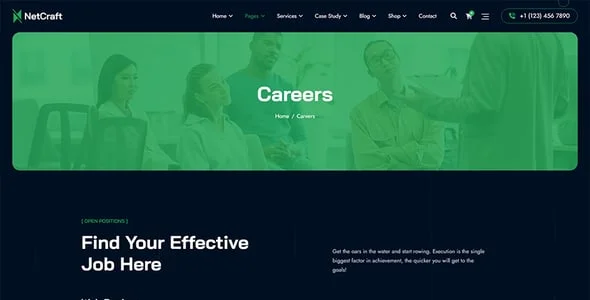 NetCraft - Digital Marketing Agency WordPress Theme — content section layout