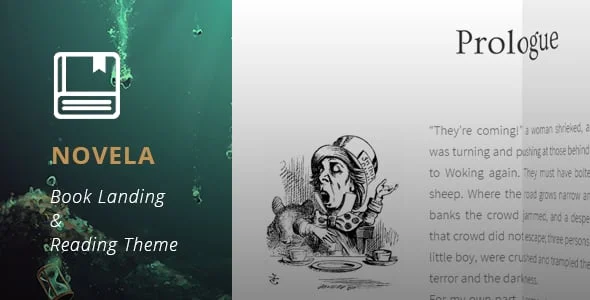 Novela - Book Landing & Reading WordPress Theme — homepage layout