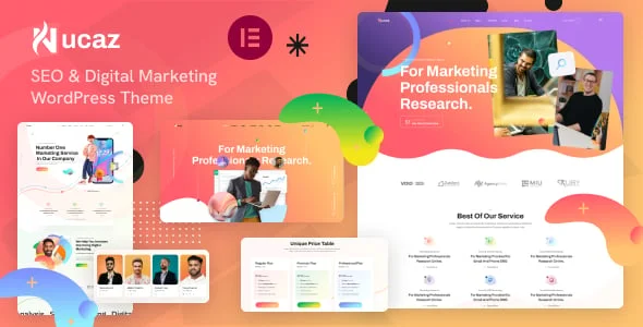 Nucaz - Digital Marketing & SEO WordPress Elementor Theme — homepage layout