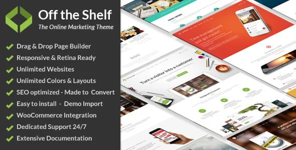 Off the Shelf - Online Marketing WordPress Theme — homepage layout