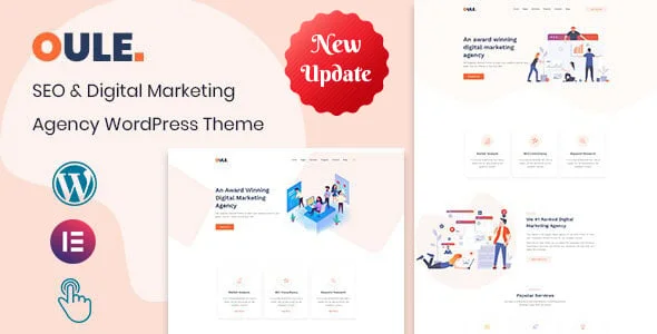 Oule – Digital Marketing Agency WordPress Theme — homepage layout