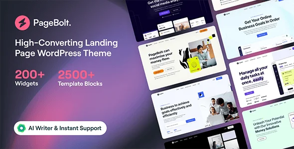 PageBolt - Landing Page WordPress Theme — homepage layout