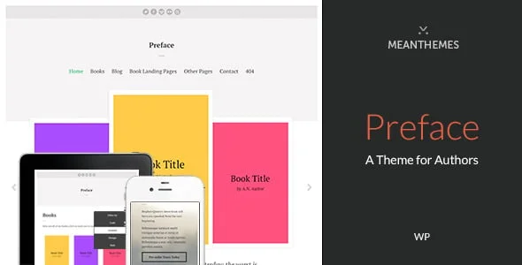 Preface: A WordPress Theme for Authors — homepage layout